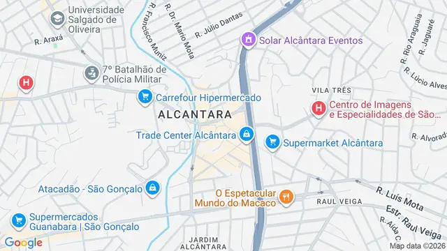 Mapa do bairro Alcântara, São Gonçalo - RJ