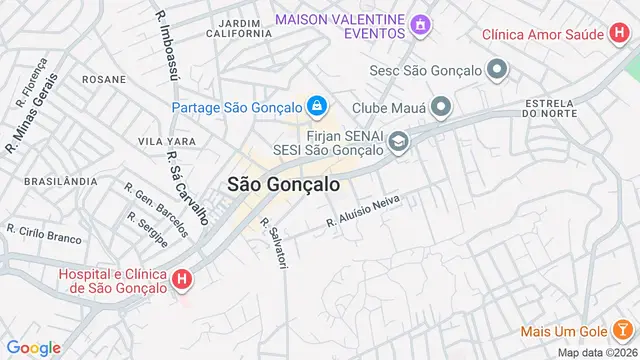 Mapa do bairro Área Rural de São Gonçalo, São Gonçalo - RJ