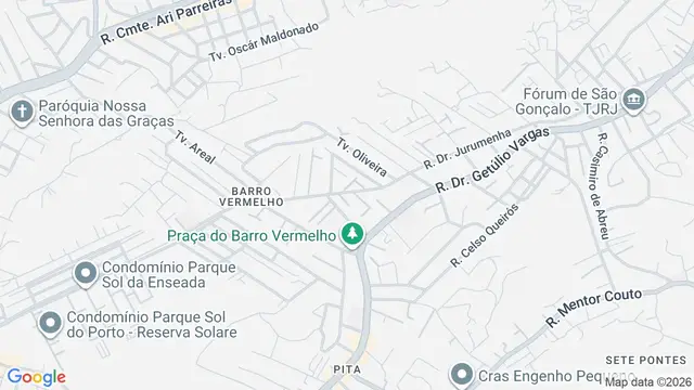 Mapa do bairro Barro Vermelho, São Gonçalo - RJ