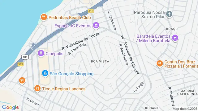 Mapa do bairro Boa Vista, São Gonçalo - RJ