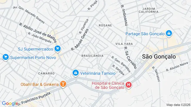 Mapa do bairro Brasilândia, São Gonçalo - RJ