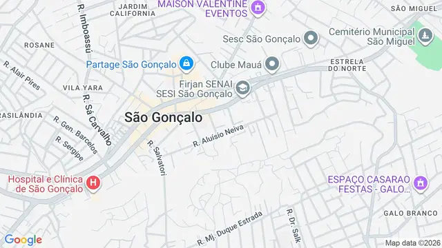 Mapa do bairro Centro, São Gonçalo - RJ