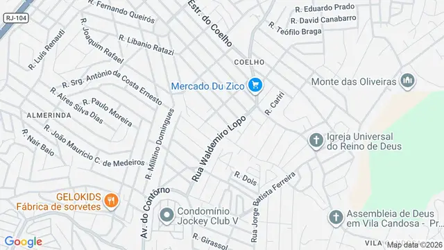 Mapa do bairro Coelho, São Gonçalo - RJ