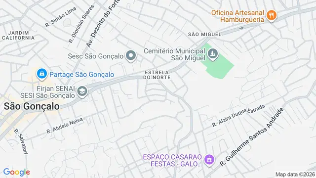 Mapa do bairro Estrela do Norte, São Gonçalo - RJ