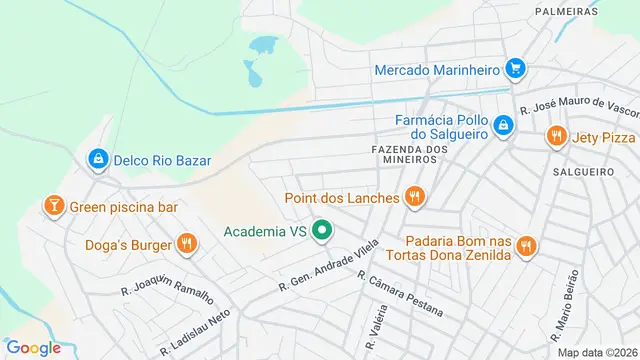 Mapa do bairro Fazenda dos Mineiros, São Gonçalo - RJ