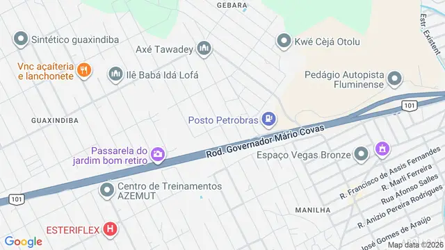 Mapa do bairro Gebara, São Gonçalo - RJ