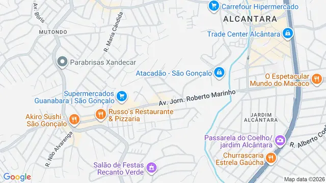 Mapa do bairro Jardim Fluminense, São Gonçalo - RJ