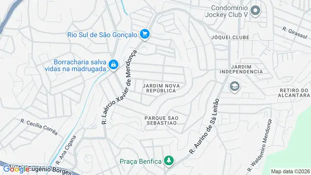 Mapa do bairro Jardim Nova República, São Gonçalo - RJ