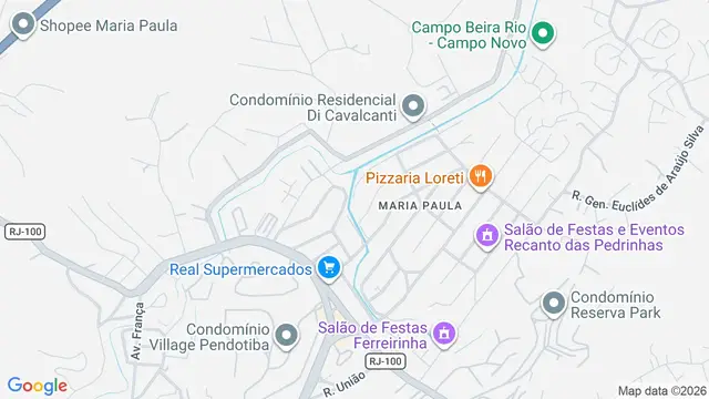 Mapa do bairro Maria Paula, São Gonçalo - RJ
