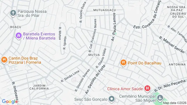 Mapa do bairro Mutuá, São Gonçalo - RJ