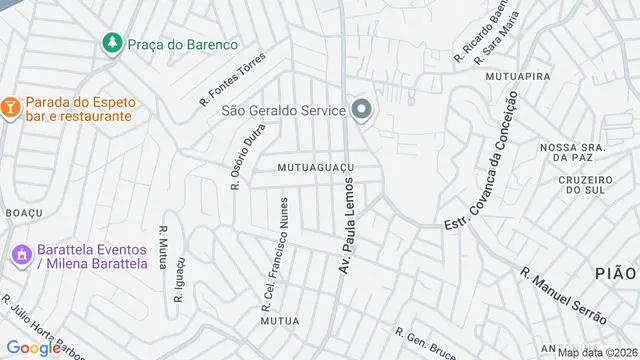 Mapa do bairro Mutuaguaçu, São Gonçalo - RJ