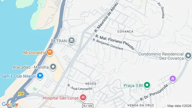 Mapa do bairro Neves (Neves), São Gonçalo - RJ