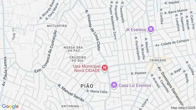 Mapa do bairro Nova Cidade, São Gonçalo - RJ