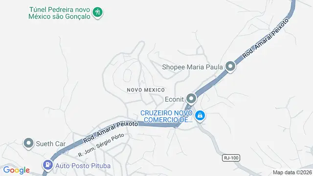 Mapa do bairro Novo México, São Gonçalo - RJ