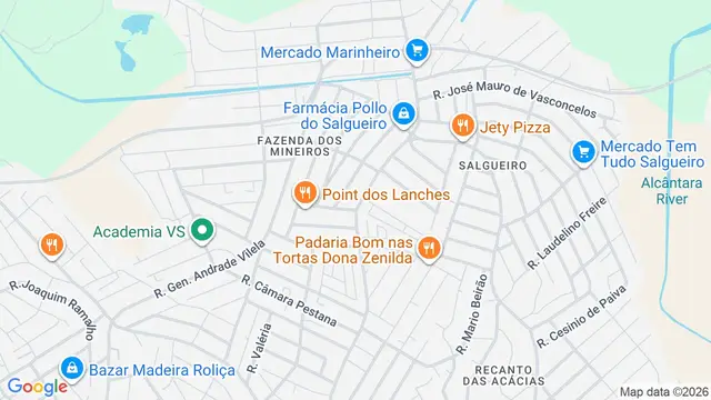 Mapa do bairro Palmeiras, São Gonçalo - RJ