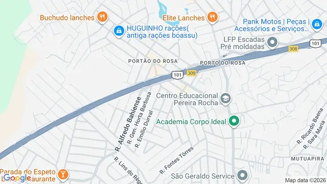 Mapa do bairro Portão do Rosa, São Gonçalo - RJ