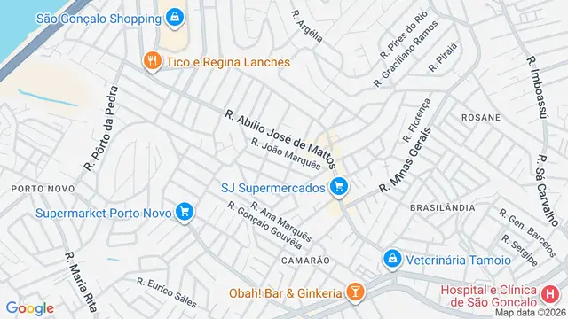 Mapa do bairro Porto da Pedra, São Gonçalo - RJ