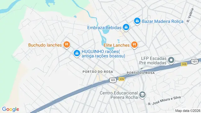 Mapa do bairro Porto do Rosa, São Gonçalo - RJ