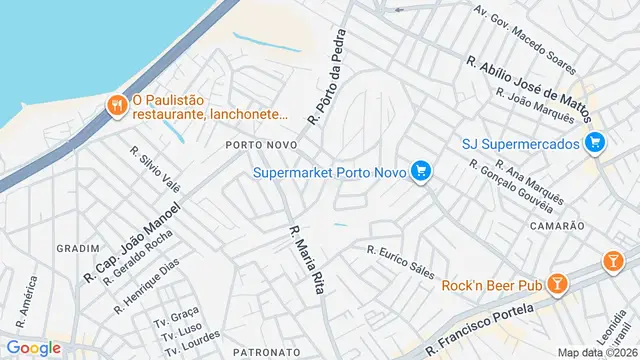 Mapa do bairro Porto Novo, São Gonçalo - RJ