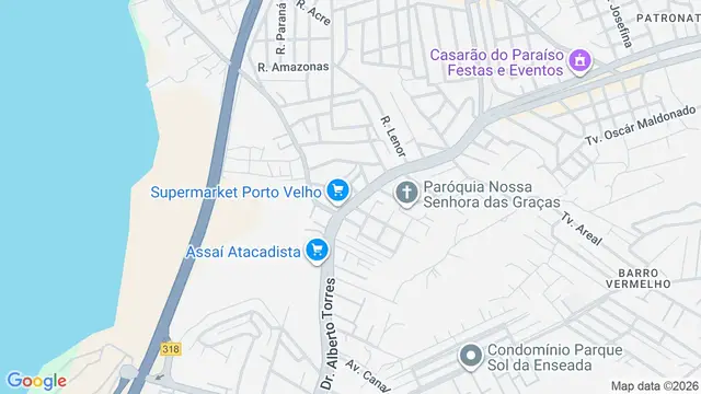 Mapa do bairro Porto Velho, São Gonçalo - RJ
