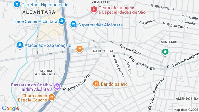 Mapa do bairro Raul Veiga, São Gonçalo - RJ