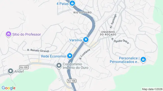 Mapa do bairro Rio do Ouro, São Gonçalo - RJ