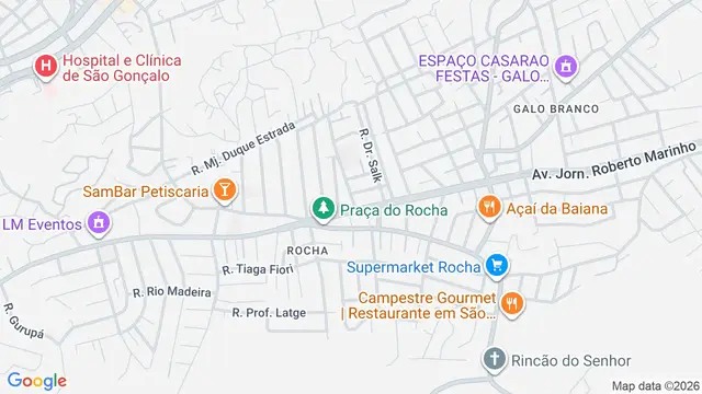 Mapa do bairro Rocha, São Gonçalo - RJ
