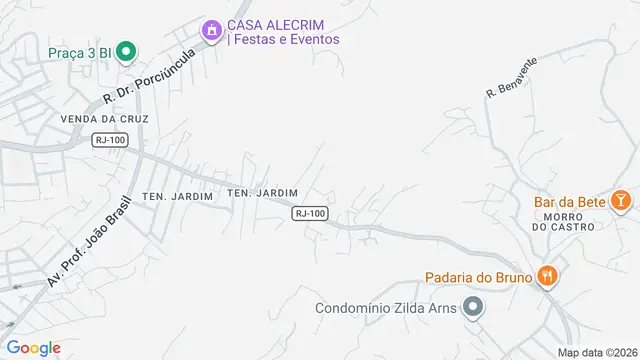 Mapa do bairro Tenente Jardim, São Gonçalo - RJ