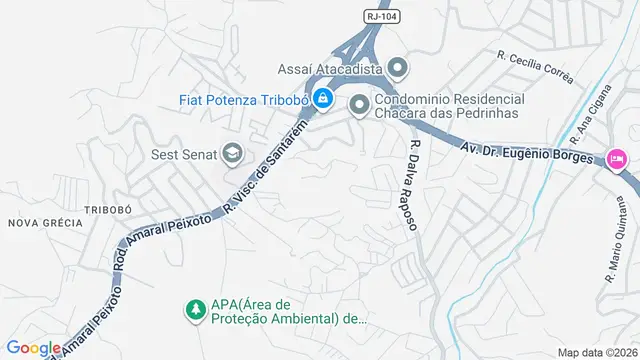 Mapa do bairro Tribobó, São Gonçalo - RJ
