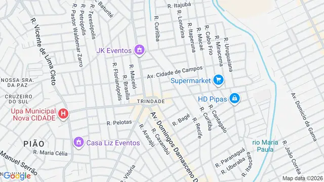 Mapa do bairro Trindade, São Gonçalo - RJ