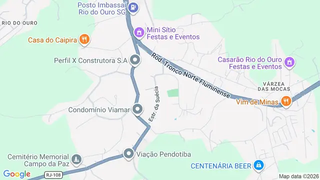 Mapa do bairro Várzea das Moças, São Gonçalo - RJ
