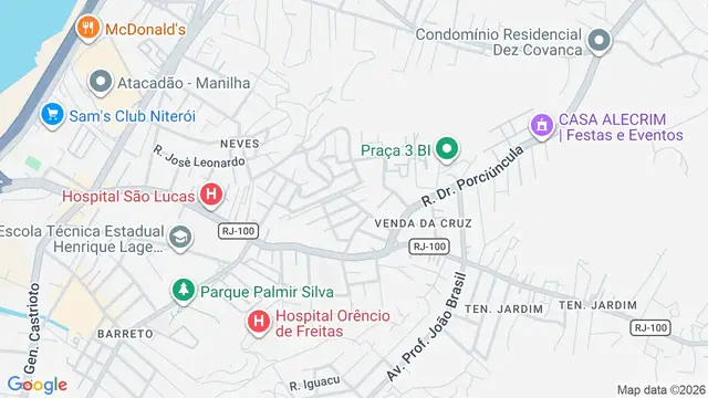 Mapa do bairro Venda da Cruz, São Gonçalo - RJ