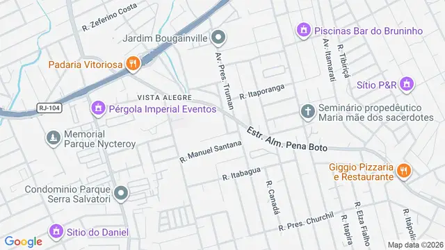 Mapa do bairro Vista Alegre, São Gonçalo - RJ